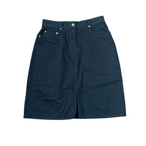 Marsh Landing Pencil Straight Mini Skirt‎ Women 6 Front Slit Black 100% Cotton